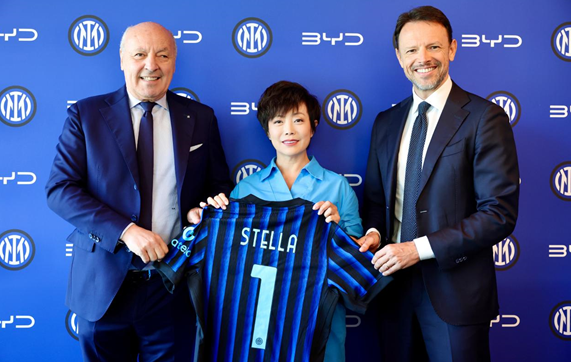 比亚迪成为国际米兰足球俱乐部全球汽车合作伙伴